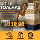 CloudSoft™ – Toalha Premium Algodão Turco | Kit 6 Banhão + 4 Rosto (BRINDE) + OFERTA