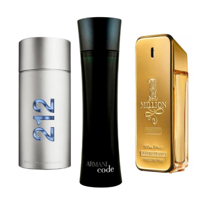 Special Offer 3 Perfumes - 212 Men NYC, Paco Rabanne One Milion and Armani Code Homme 100ml